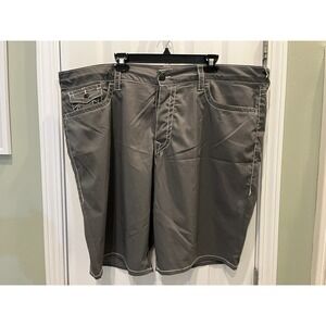 True Religion Ricky Relaxed Straight Board Short Size 46 Gray Swim Trunks
